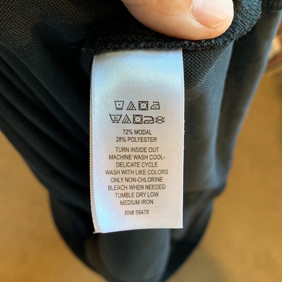 Sigrid Olsen Black Sleeveless Swing Dress Modal A-Line Pullover Back Bow Small - Picture 13 of 13